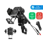 KNMASTER TT-890LWC Kablosuz Şarjlı Tüm Motosikletlere Uyumlu Titreşim Modüllü Telefon Tutuc